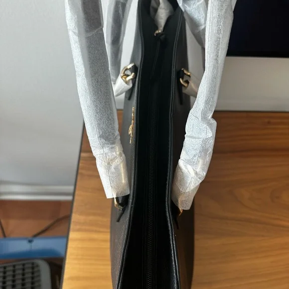 Michael Kors Laney Black Tote with Gold Accents - Picture 5 of 10